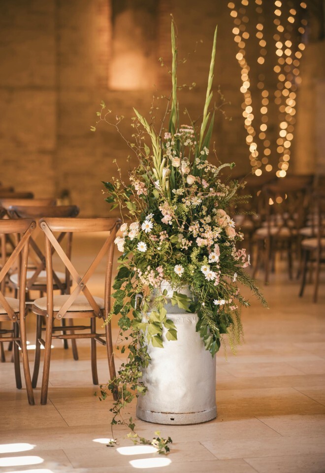 rustic white mix venue decor 