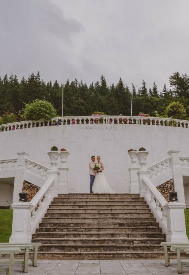 Couple on the steps