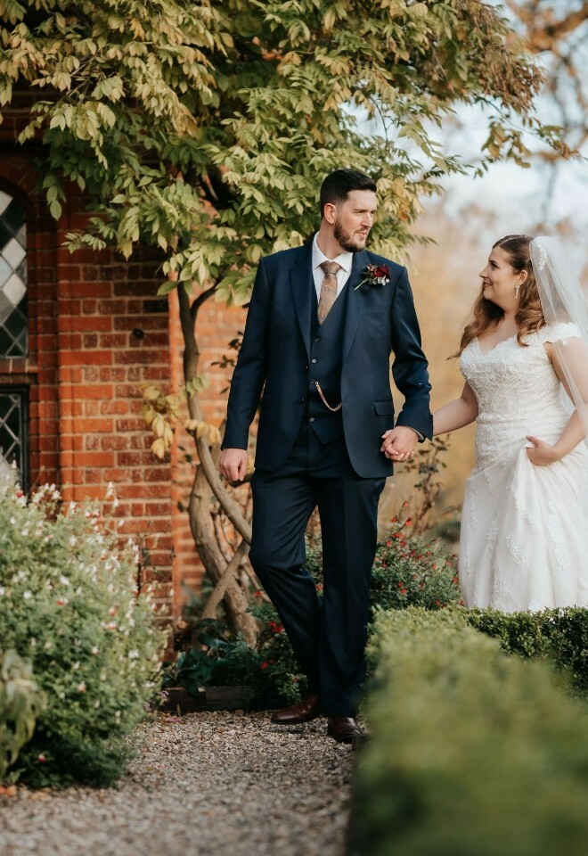 Just married at Leez Priory