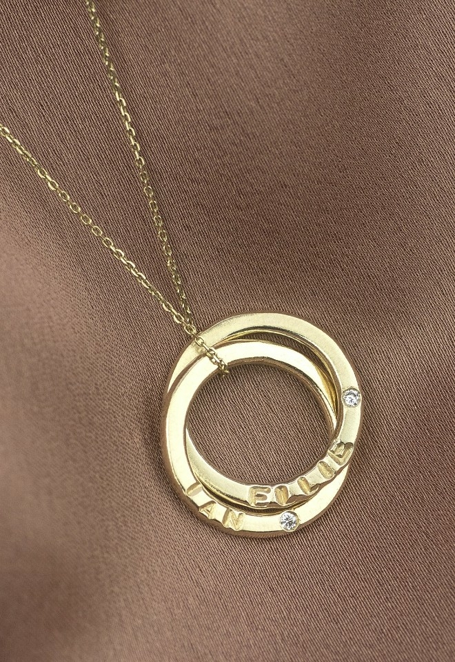 9ct gold diamond name necklace gift for bride