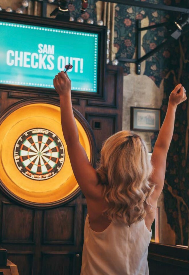 playing darts at Flight Club Oxford