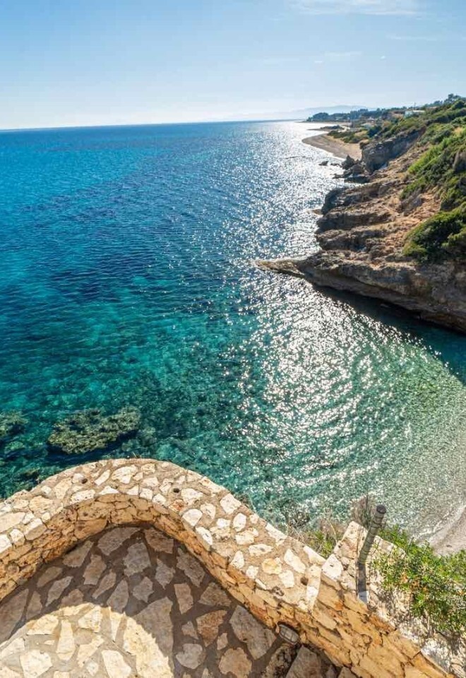 Villa Brio waterfront wedding venue in Kefalonia with direct access to the sea