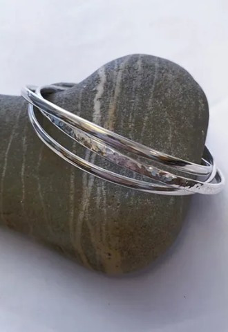silver bangles - mother of the bride or bridesmaid gift in West Wales