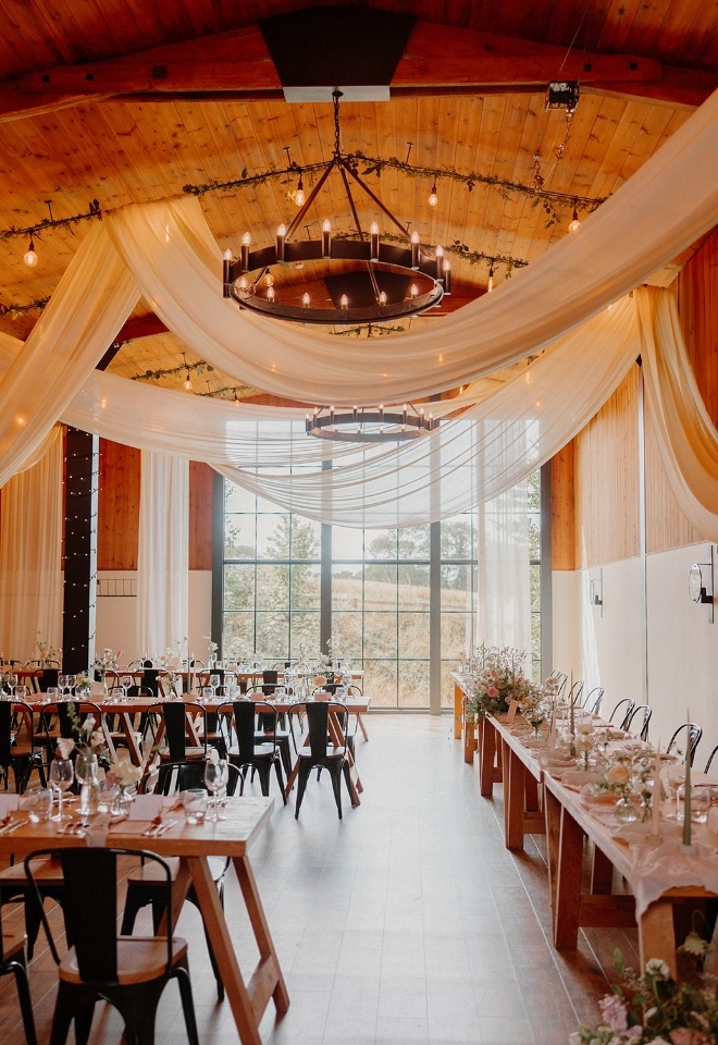 The Stable Barn set up for a wedding breakfast