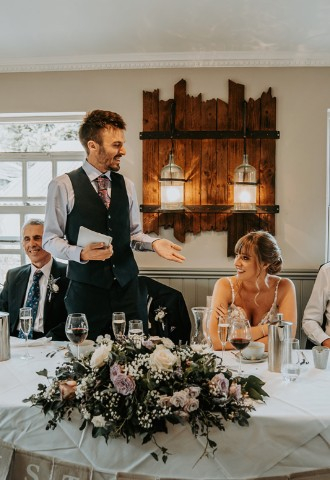 Speeches during Wedding reception at Widbrook Grange - a country house wedding venue in Wiltshire