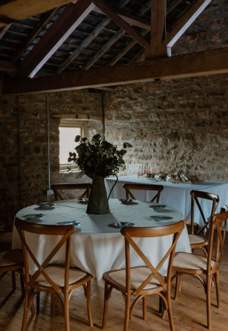 Rustic barn private dining petite wedding