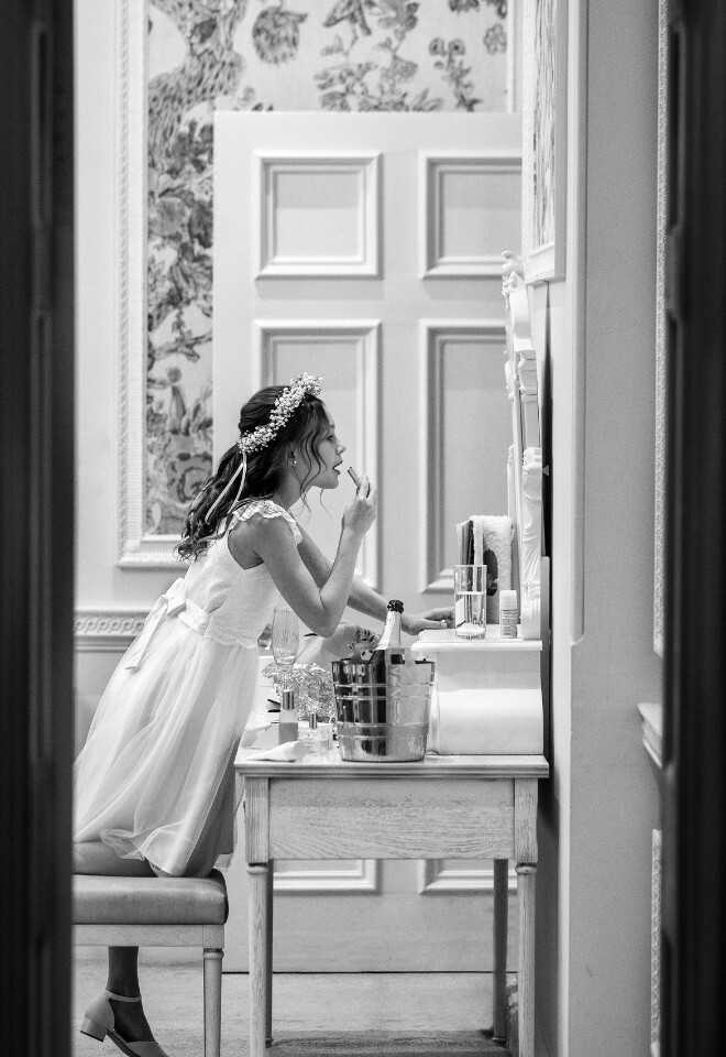 Flowergirl with lipstick