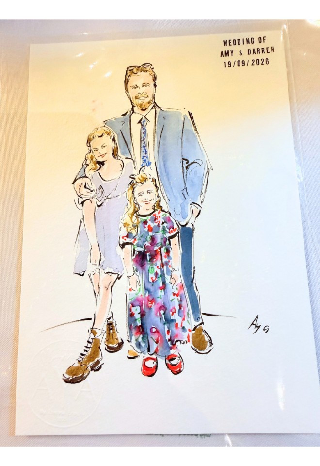 GUEST ILLUSTRATION CREATED ON THE WEDDING DAY