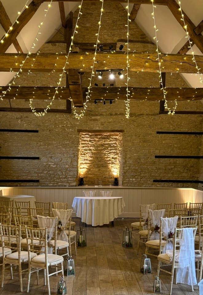 Fairy light canopu uplighting