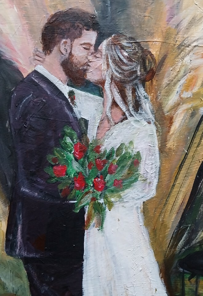 Boho bride and groom 