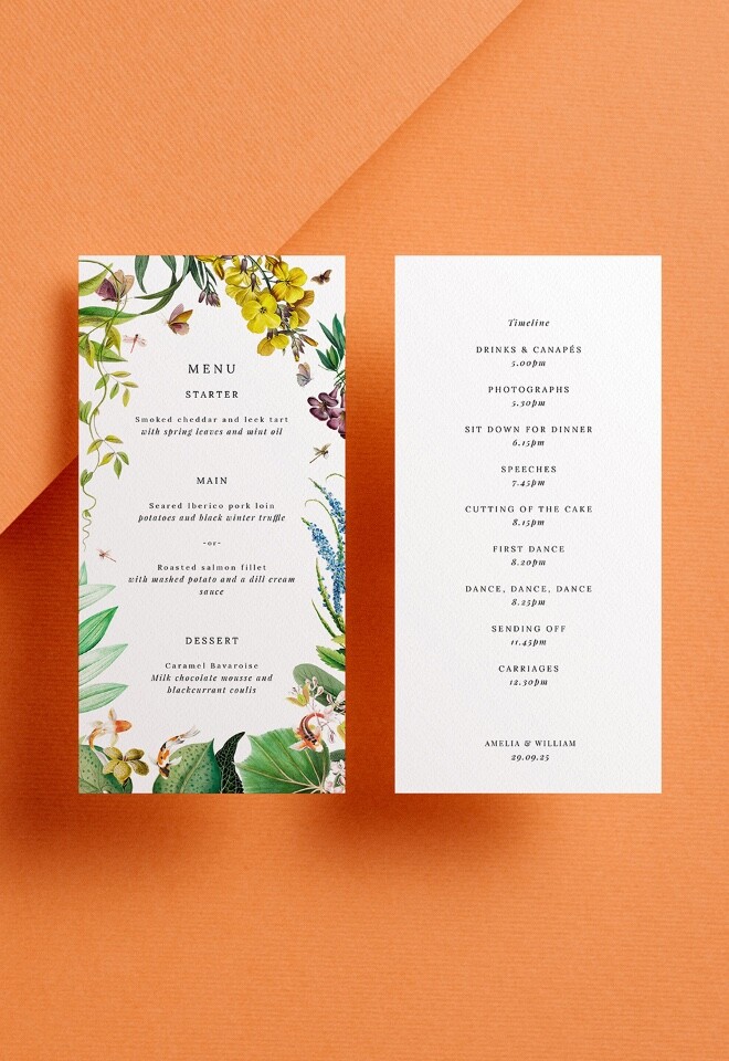 wedding menu designs modern