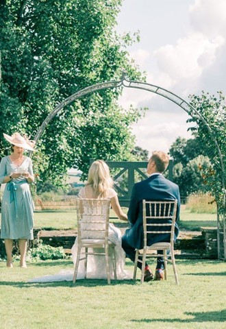 Civil Licensed Weddings Outside at Llangoed Hall