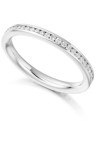 Channel set diamond ring