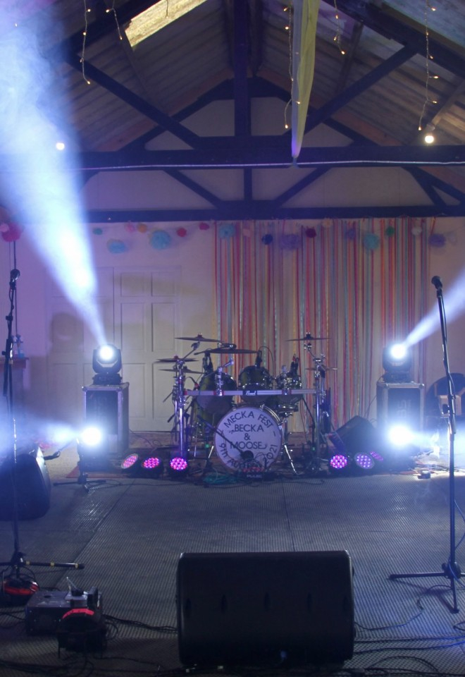Band in the event barn