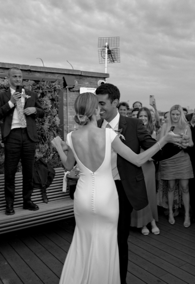 Couples first dance on the terrace at the Conduit Wedding Venue