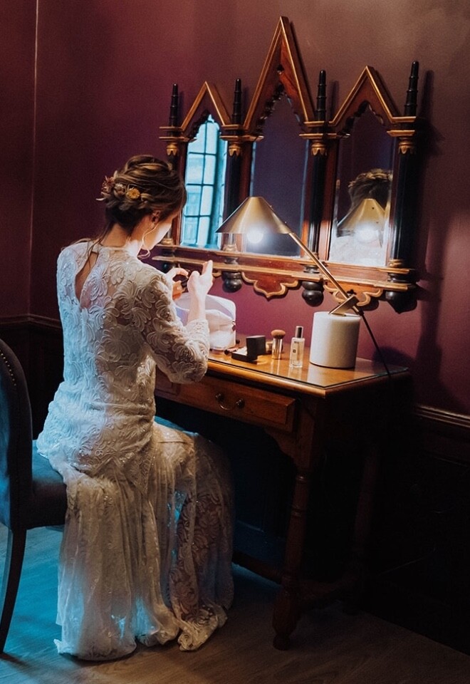 Bride getting ready in our newly refurbished room 
