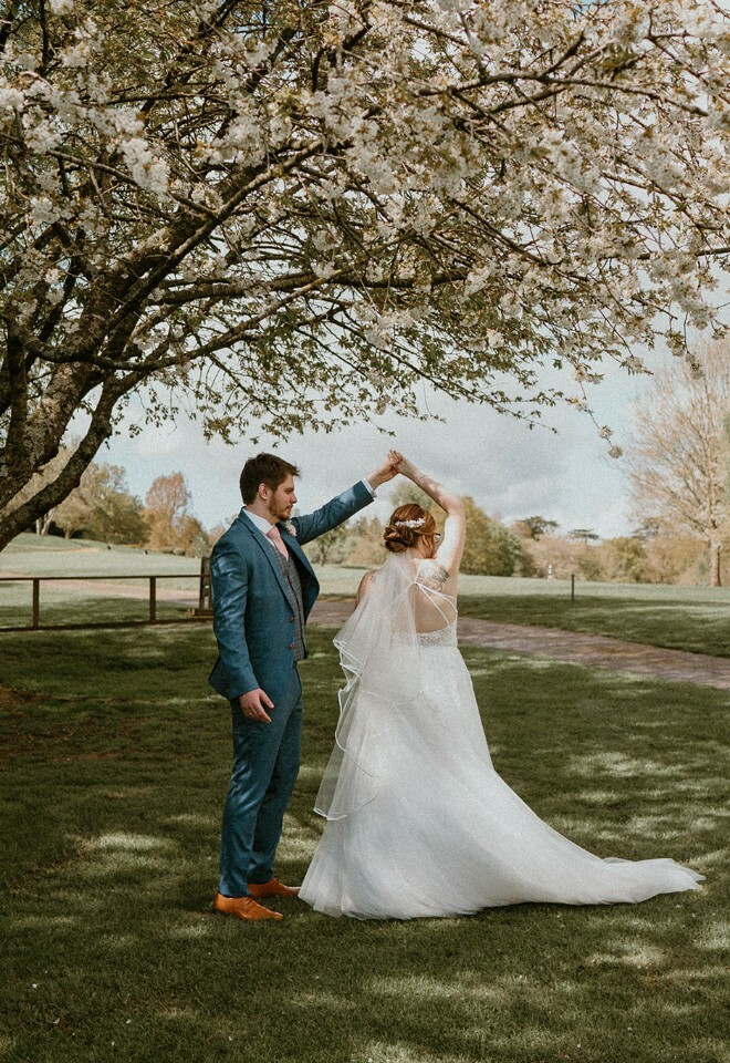Married couple posing
