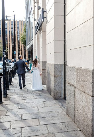 Wedding couple exterior shot