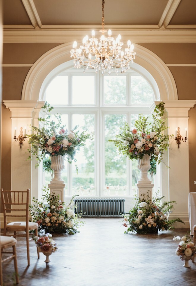 Floral delight, ceremony set up at Glewstone Court