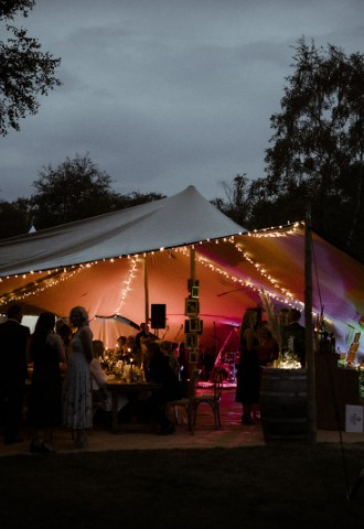 Outside wedding marquee party Yorkshire
