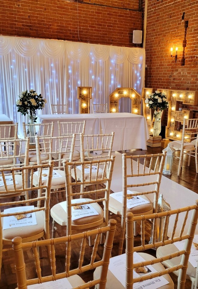 wedding ceremony in the barn at Parkhill Hotel Suffolk