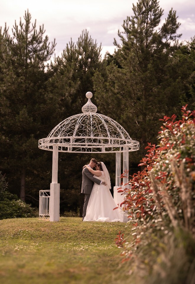 A Private Wedding Moment in the Gardens at Draycote Hotel