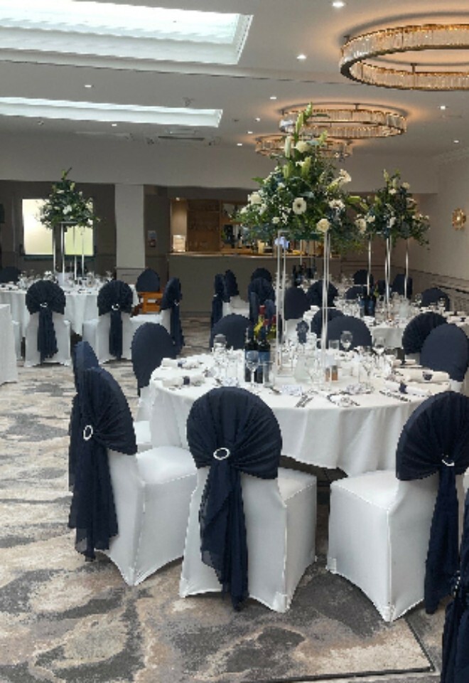 Wedding Breakfast at Milford Hotel in Navy & White