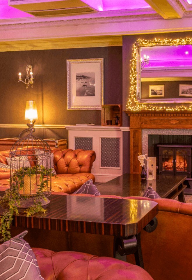 The 1838 Bar. This cosy and luxurious space offers a perfect spot to host reception drinks for your winter weddings. Experience traditional luxury on your big day in our historic 187 year old hotel. 