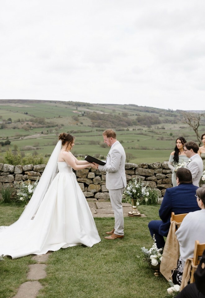 Yorkshire dales outdoor weddings at Danby Castle Barn countryside weddings