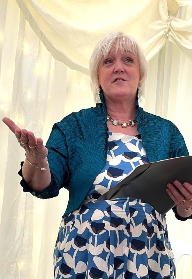 vow renewal in a marquee