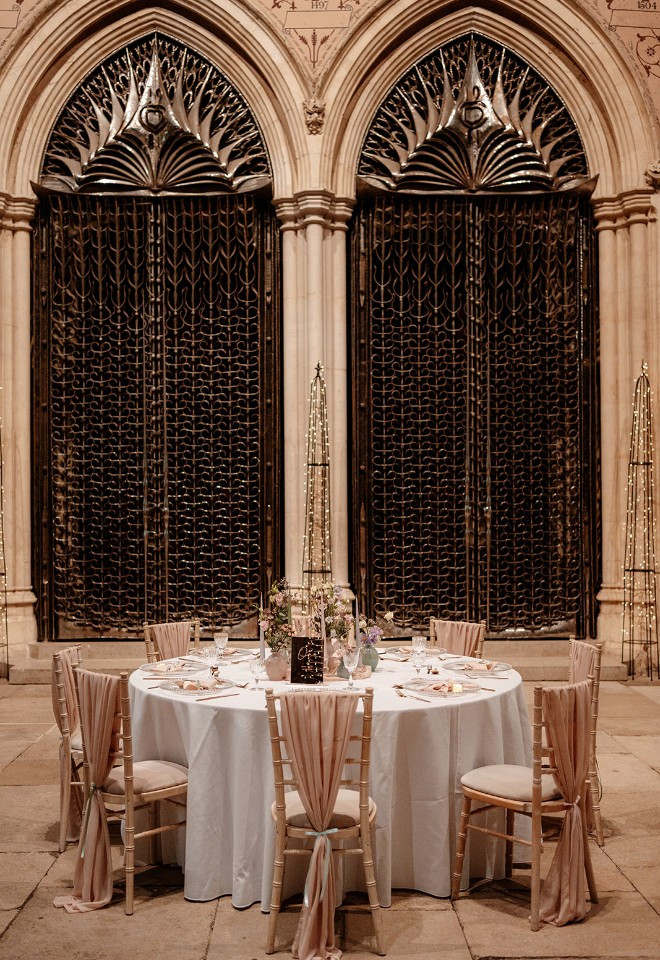 wedding breakfast at The Great Hall in Winchester