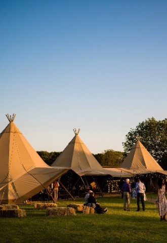 Tipis at The Firs during a wedding