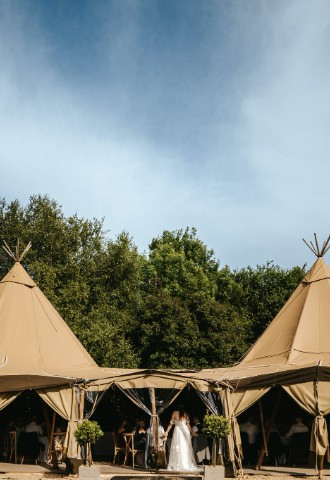 Top hat tipi marquee wedding reception for up to 300 guests The Gardens Kent