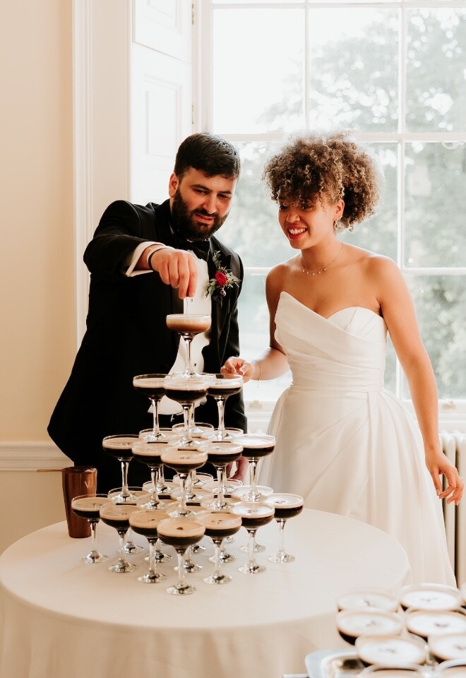 Cocktail tower evening reception