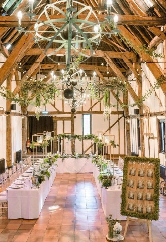 Wedding Breakfast Set-Up at The Tithe Barn