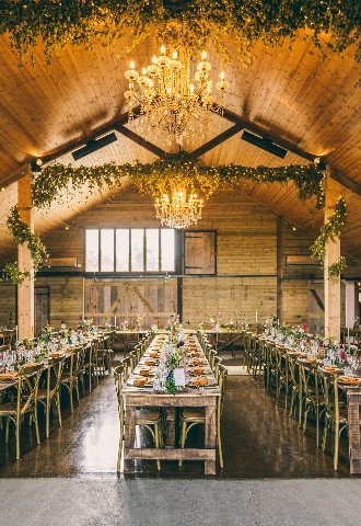 High Billinghurst Farm surrey barn wedding venue rustic trestle tables