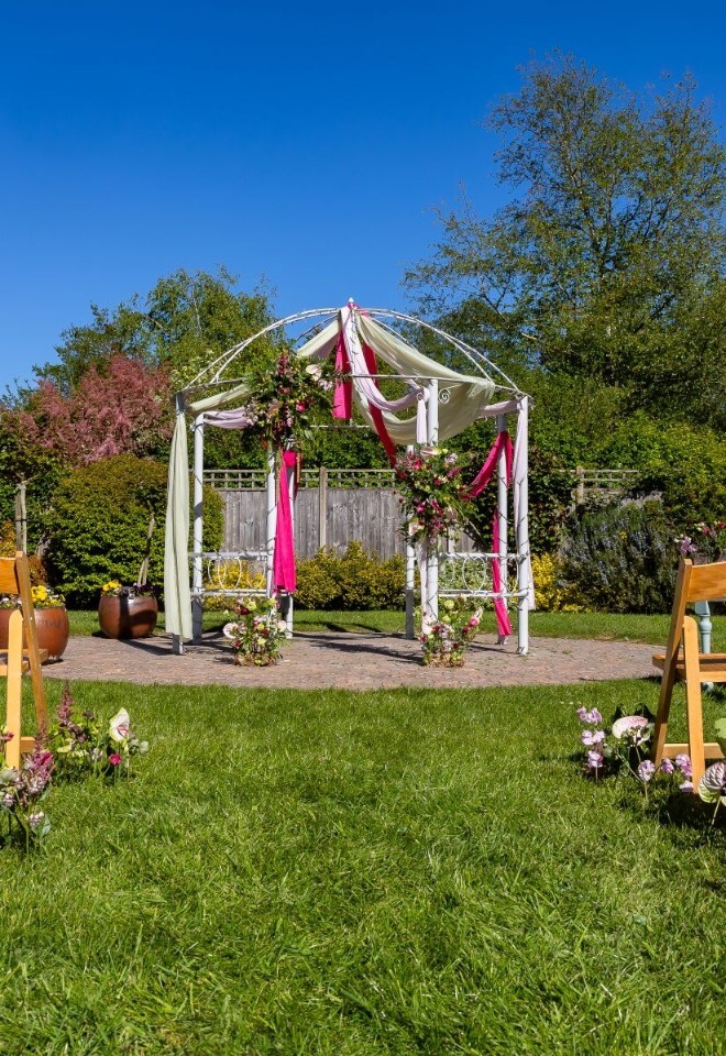 Applewood Hall Wedding Garden Outdoor Ceremony Florals