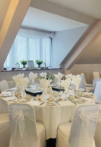 Wedding reception set up at Upchurch River Valley Golf Course