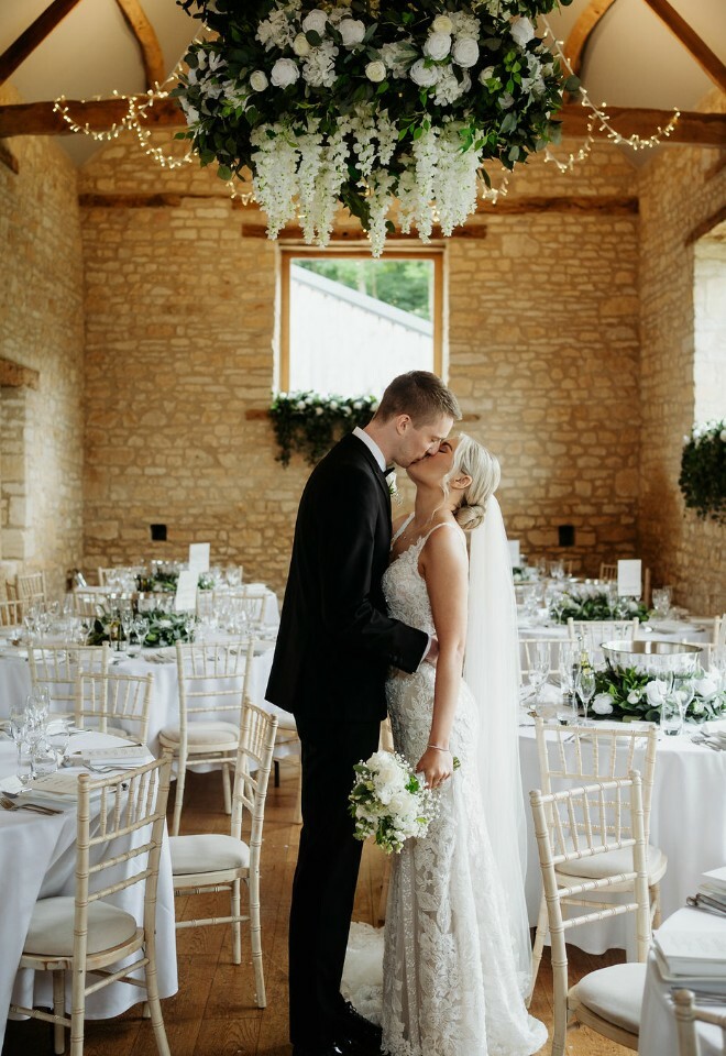 Couple in wedding breakfast