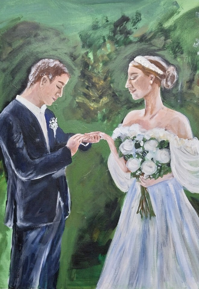 Bride and groom together
