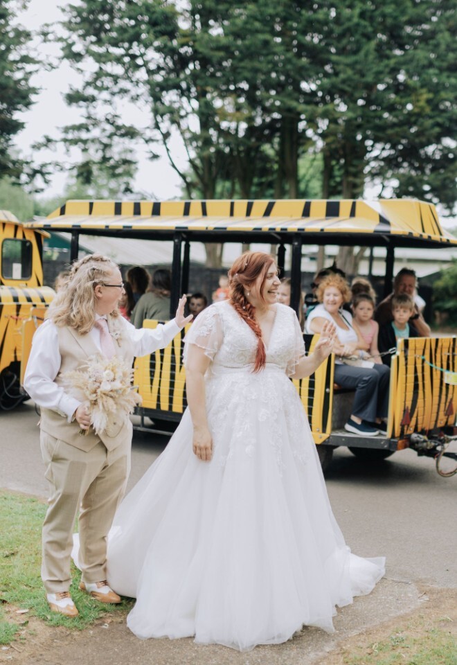 same sex couple wedding banham zoo Applewood Hall