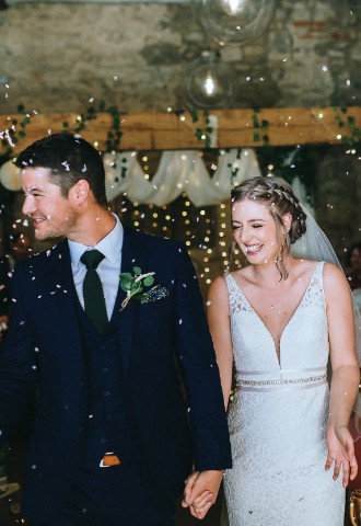 Wedding confetti at Crown and Thistle