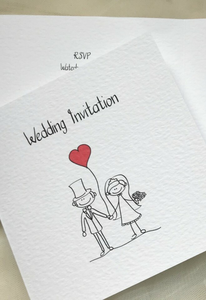 Bride and Groom Wedding Invitations