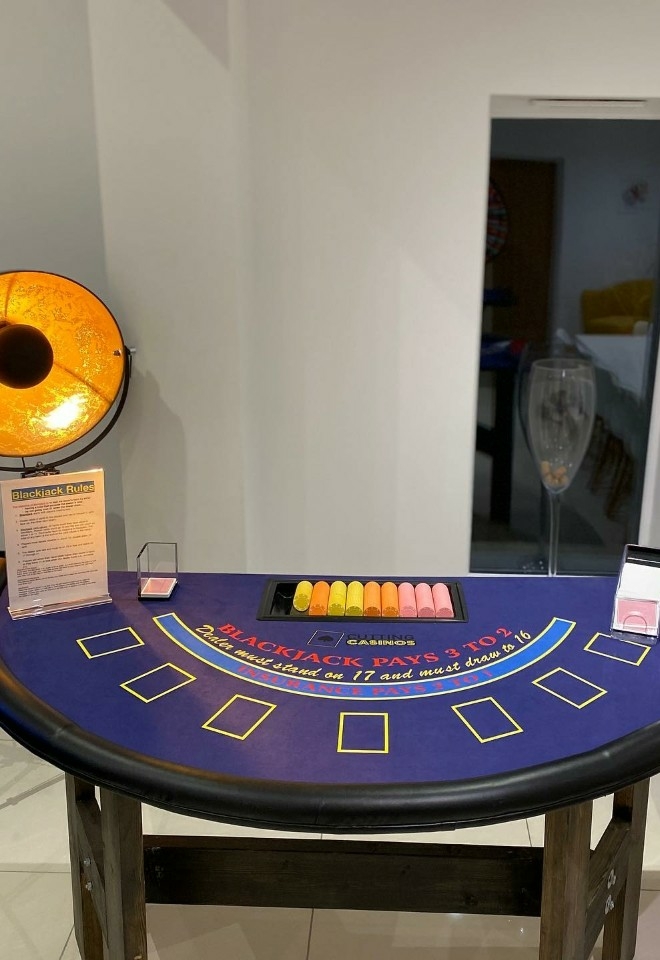 Blackjack table from Cutting Casinos in Suffolk & Essex for weddings & Events