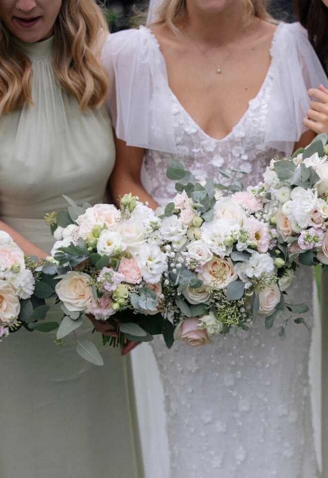 bride & bridemaids bouquets from Willow & Bloom. berkshire