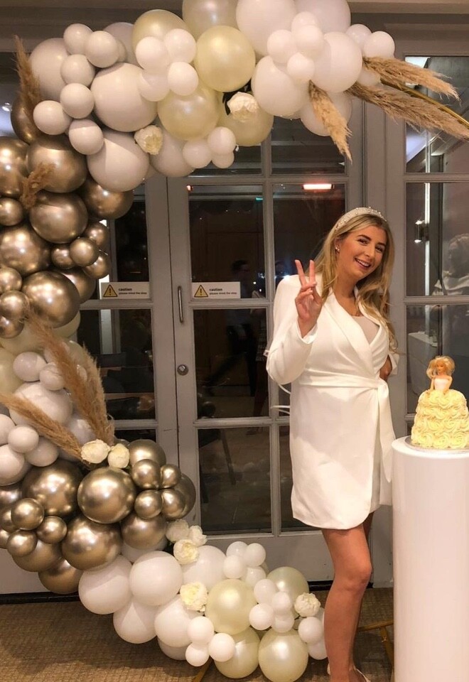 Balloon hoop bridal shower party. 