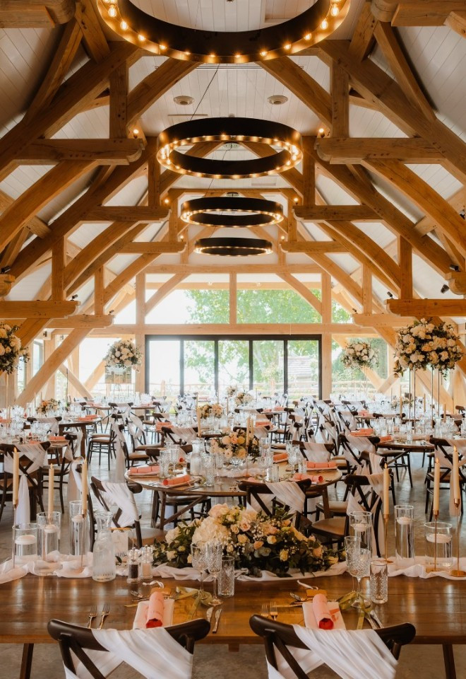 Barn wedding breakfast at The Harty Estate in Kent