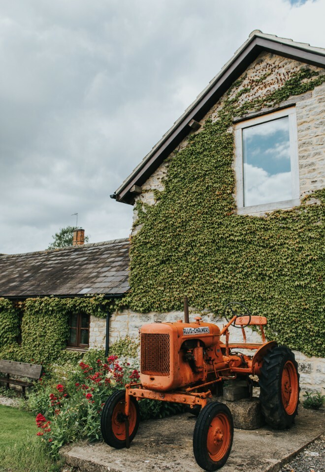 Vintage tractor farm weddings