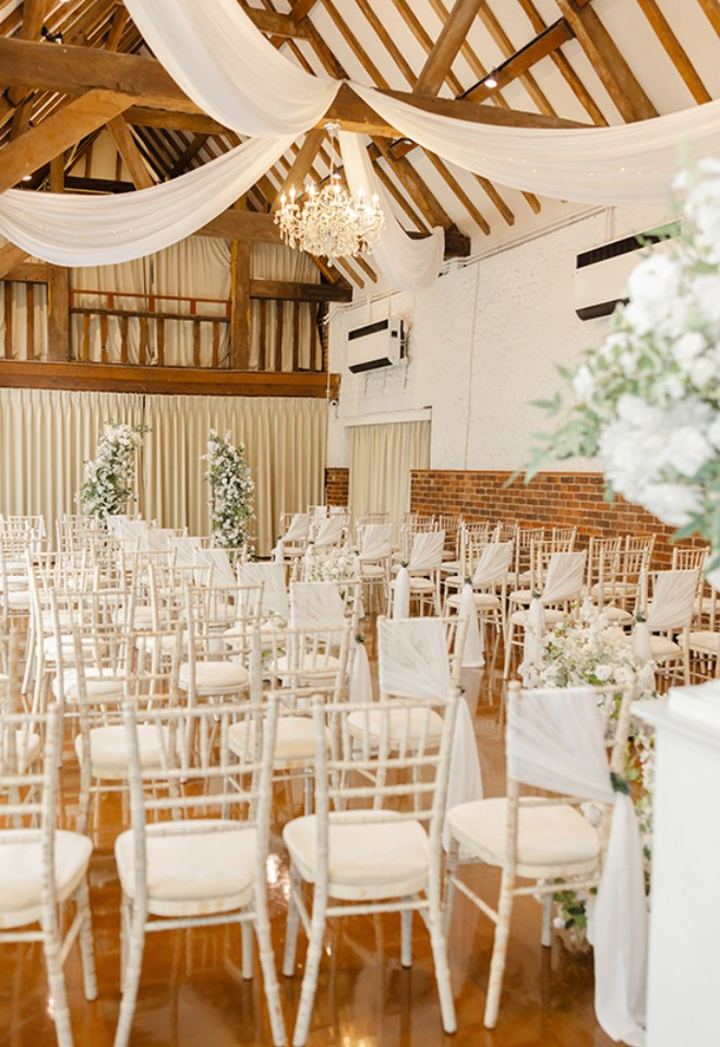 barn ceremony set up worthing