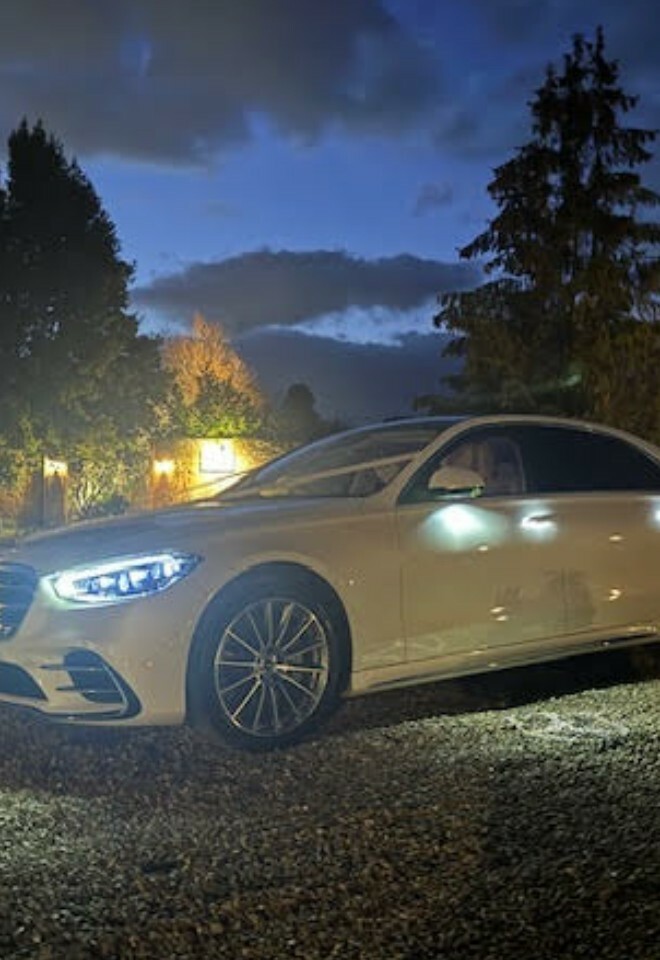 Luxury S Class Mercedes Evening pick up for bride / groom